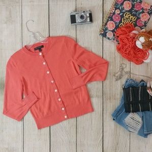 Banana Republic Coral silk cashmere cardigan
